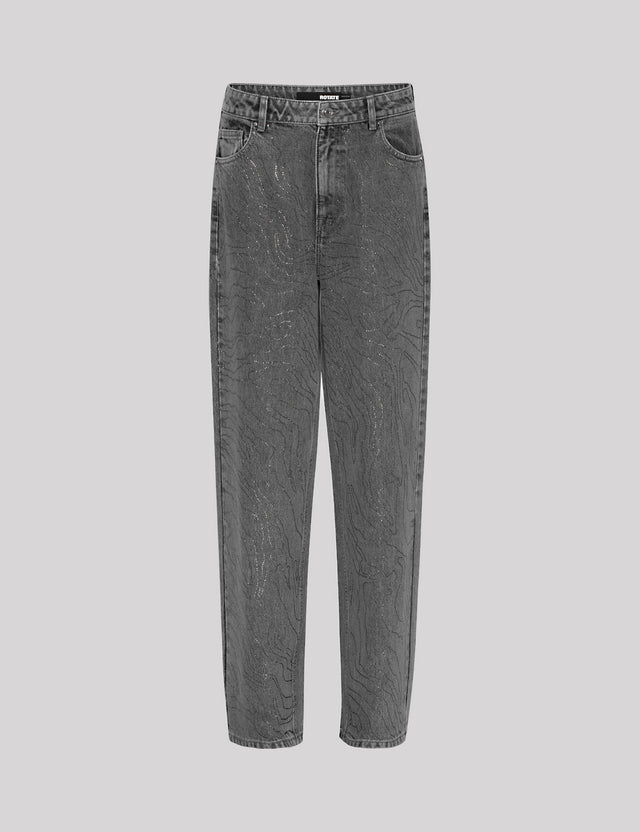 ROTATE Birger Christensen - Rhinestone Wide Leg Jeans