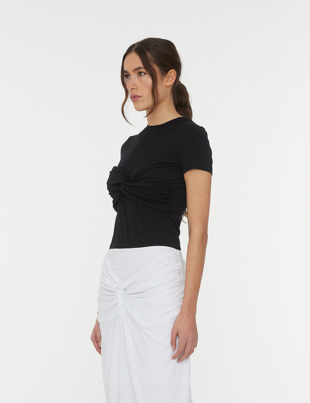 ROTATE Birger Christensen - Fitted Twisted T-Shirt