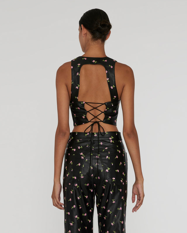 ROTATE Birger Christensen - Printed Cut-Out Top
