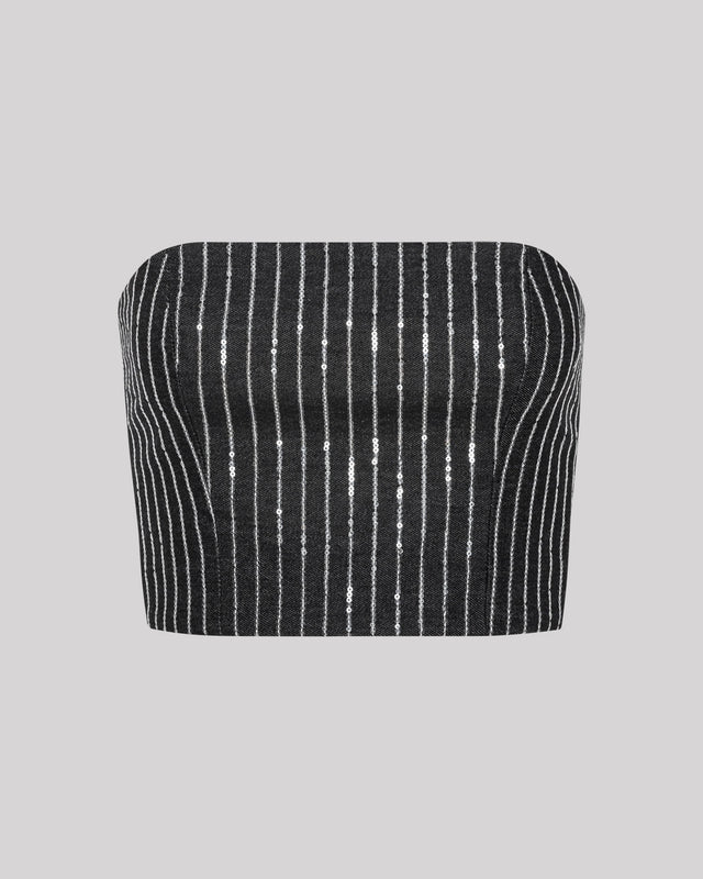 ROTATE Birger Christensen - Sequin Twill Crop Top