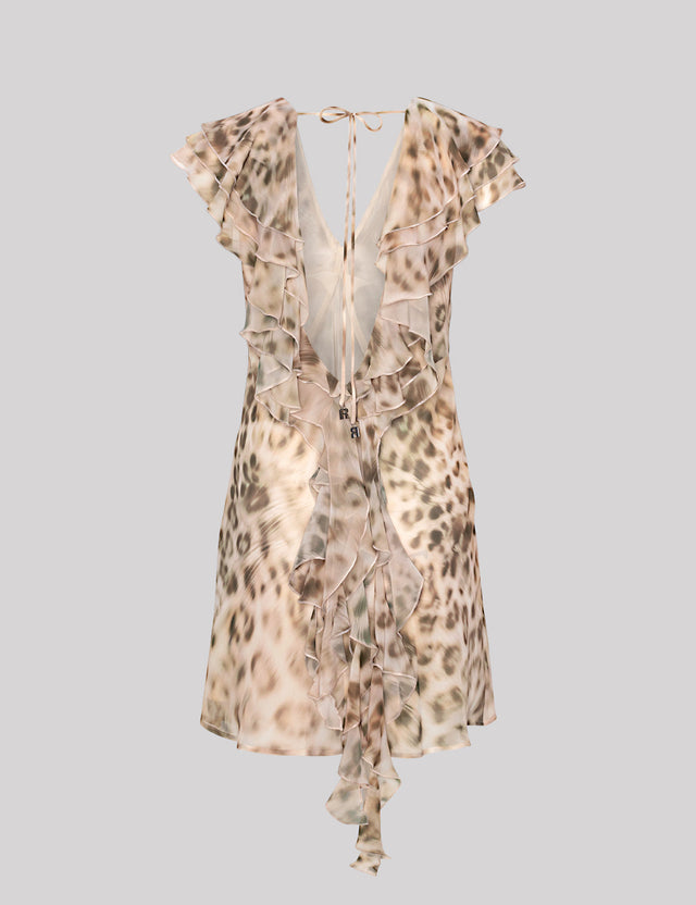 ROTATE Birger Christensen - Chiffon Mini Ruffle Dress